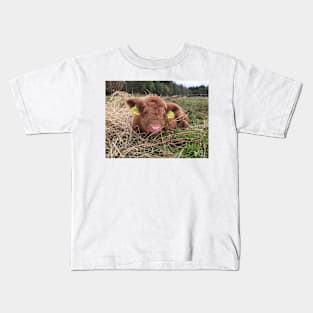 Scottish Highland Cattle Calf 1549 Kids T-Shirt